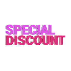 special discount shopping text 3d icon