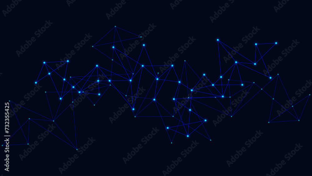 Poster abstract technology background with connecting the dots and lines. global network connection, intern