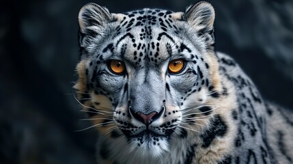 The Intensity of Nature: A Detailed Snow Leopard Portrait