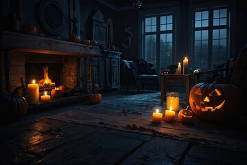 Halloween interior room design house, Halloween room decoration