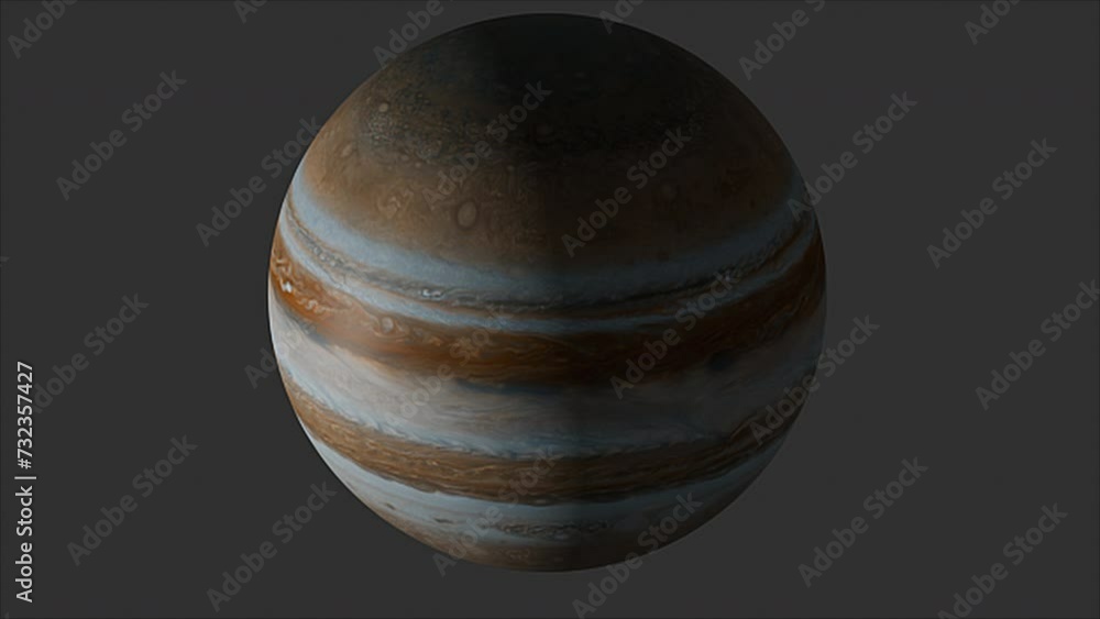 Poster planet jupiter on a gray background. elements of this image are presented by nasa