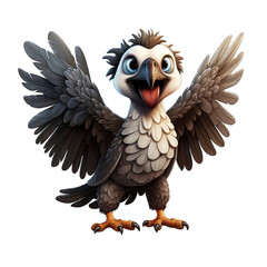 Vulture cartoon character on transparent Background