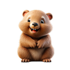 Wombat cartoon character on transparent Background