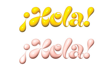 Hola word. 3D Text, Inflate Effect. © photoopus