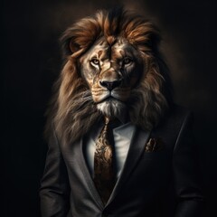 well suited business lion. 