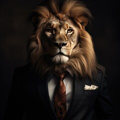 well suited business lion. 