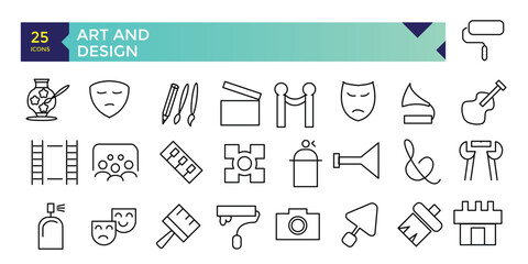 Art and Design icons graphic design tools collection © Rubbble