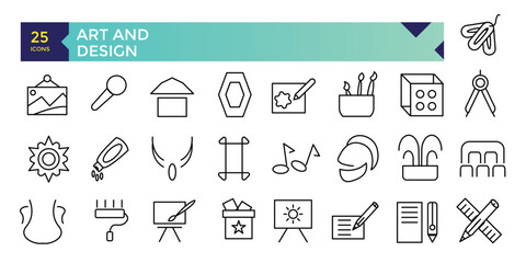 Art and Design icons graphic design tools collection © Rubbble