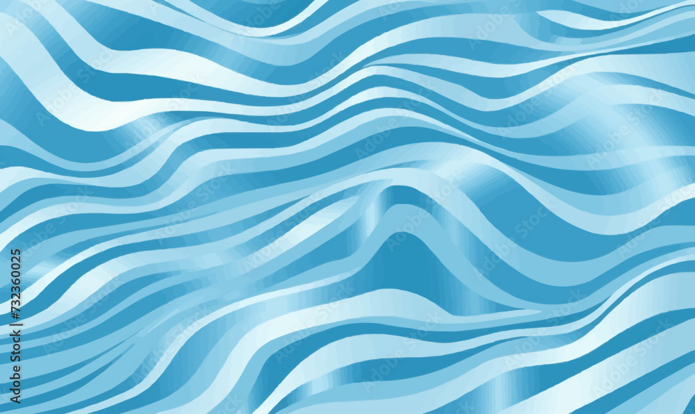 Aufkleber light blue zebra pattern with wavy lines, seamless pattern vector distorted wallpaper