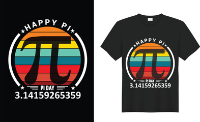Pi Day motivational quote Vector T-shirt Design Graphics.  March 14 mathematic creative t-shirt typography. Ready for Print t-shirt, card, poster, Greeting Card, textile, blouse, black background.
