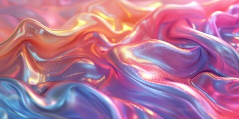 Abstract gradient holographic melty metallics background with pastel colors