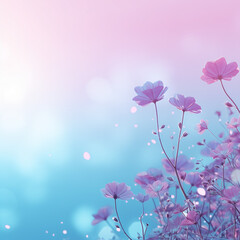 Pink flowers in a magical atmosphere.