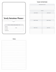 Editable Yearly Intentions Planner Kdp Interior printable template Design.