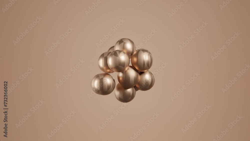 Poster dynamic spherical animation: modern geometric 3d rendering in seamless loop design