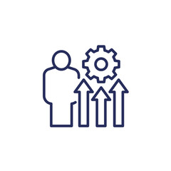 labor efficiency line icon on white