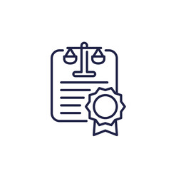 Legal document, contract line icon
