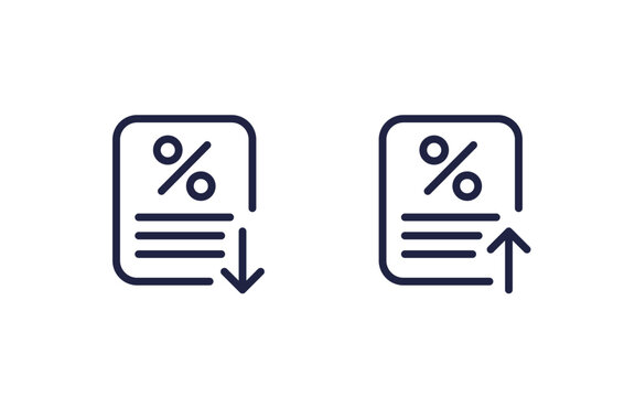 interest rate line icons on white