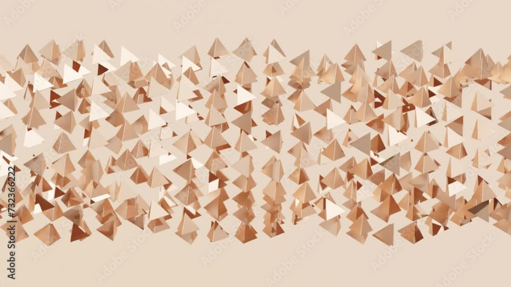 Aufkleber circular motion of geometric pyramids: abstract 3d animation in modern motion graphic design