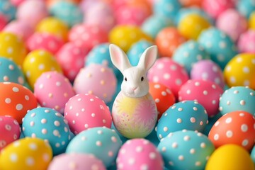 Happy Easter Eggs Basket jolly. Bunny in flower easter Typing area decoration Garden. Cute hare 3d lavender easter rabbit spring illustration. Holy week script card wallpaper mild