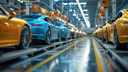 Inside the car factory: Witnessing the birth of automobiles. - obrazy, fototapety, plakaty