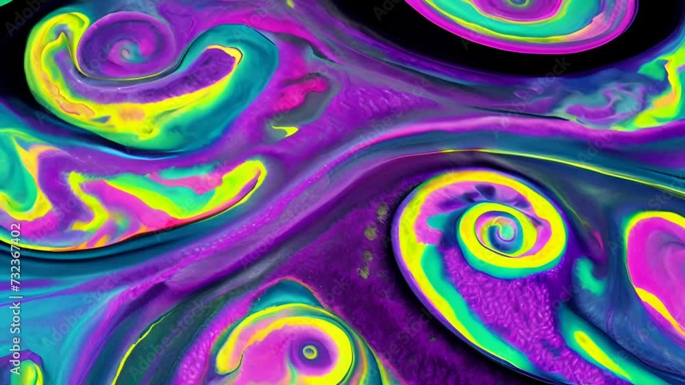 Poster vibrant swirls of color - fluid mix of vibrant colors creating abstract swirls and patterns, evoking