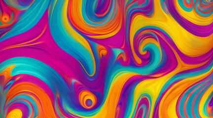 Fototapeta na wymiar Psychedelic Swirls of Color