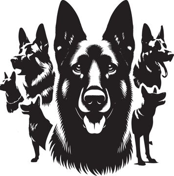 Belgian malinois silhouette,