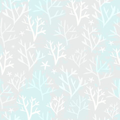 Coral seamless pattern.Nautical tile print with corals.