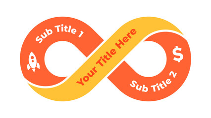 Infinity symbol infographic. Success concept. Startup business cycle icons. Clear modern graphic design. Cycle diagram 3 steps options. Curve line shape. Creative presentation template. Flow chart