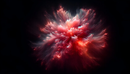 Abstract astronomical phenomenon depicting a nebula's birth in vivid reds and pinks.
Generative AI.