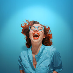 laughter, fun, hysterical illustration (generative AI) - obrazy, fototapety, plakaty