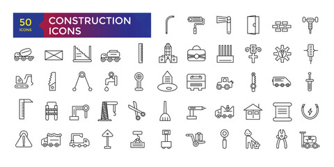 Building and construction icon set, icons collection