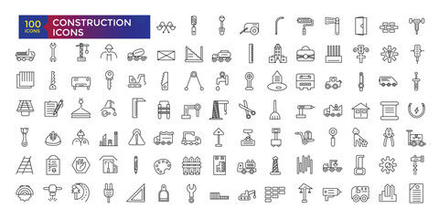 Building and construction icon set, icons collection