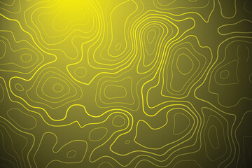 Topographic contour line map curvy wave isolines background.