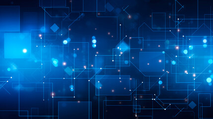 technology background for social posts, blue, Abstract technology background of glowing blue mesh or interwoven lines on a dark background. Blue lines background.