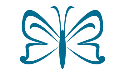 butterfly blue color vector logo template