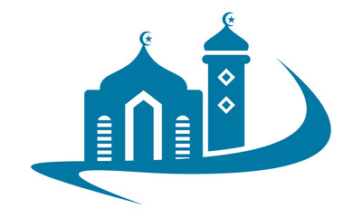 islamic mosque building vector logo template