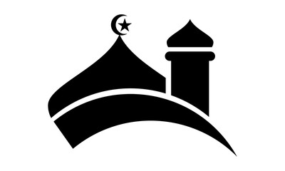 mosque icon silhouette vector on white background