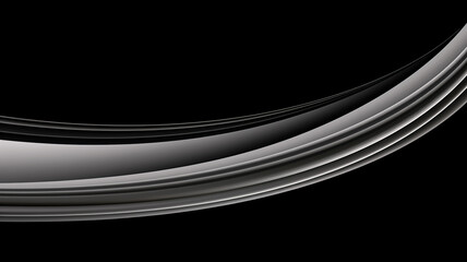 Abstract metallic curves with a smooth gradient from white to black, creating a sleek, modern design with a sense of depth and movement.Background concept. AI generated.