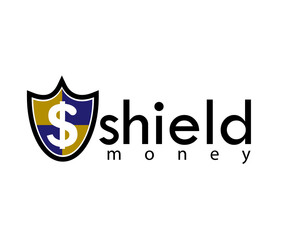 creative shield money logo design template