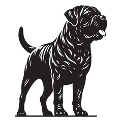 Bullmastiff dog silhouette, Bull mastiff silhouettes, Dog silhouettes,