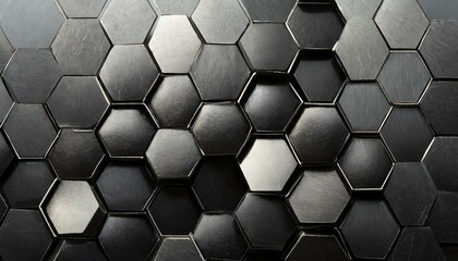 Black and white hexagon background