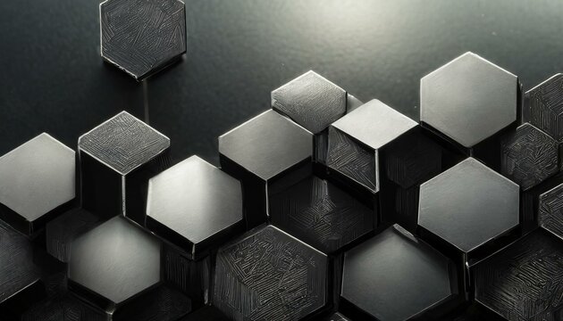 Black and white hexagon background