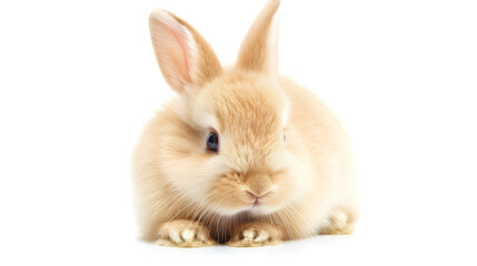 Fototapeta na wymiar Cute happy smiling baby bunny rabbit isolated on a white background