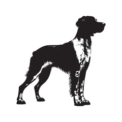 Brittany Spaniel Dog Vector Silhouette,