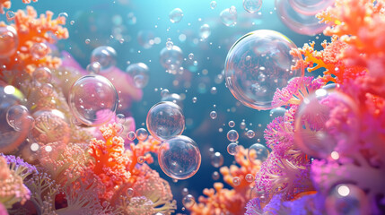 Obraz na płótnie Canvas wallpaper colorful underwater world