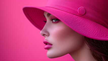 pink female fashion portrait