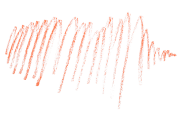 orange pencil strokes isolated on transparent background