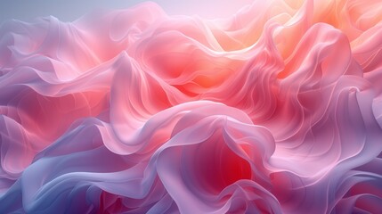 Obraz premium Background, wallpaper, pink and purple silk waves, generative ai