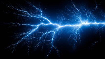 Blue thunder neon light vibe energy surge dark background